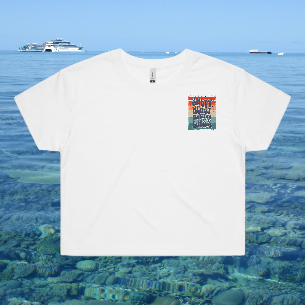 Salty Moist crop tee (stripes)