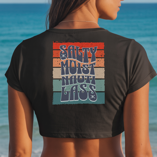 Salty Moist crop tee (stripes)